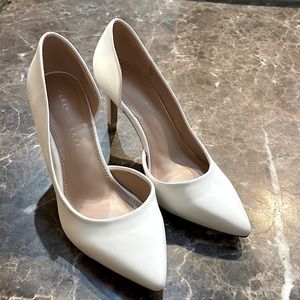Kelly & Katie White Pointed-Toe Pumps